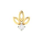 18K Solid Gold 0.05CT Quadrelle Diamond Nose Pin