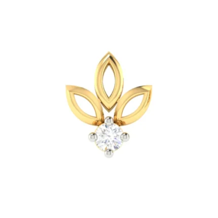 18K Solid Gold 0.05CT Quadrelle Diamond Nose Pin