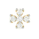 18K Solid Gold 0.08 CT Ominous Nose Pin