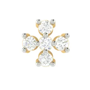 18K Solid Gold 0.08 CT Ominous Nose Pin