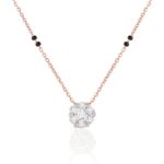 18K Solid Gold 02 CT Dainty Diamond Cluster Mangalsutra