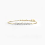 18K Solid Gold 0.90CT Dainty Multi-Shape Diamond Bracelet
