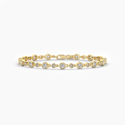 18K Solid Gold 1.00CT to1.70CT Round Cut Diamond Tennis Bracelet