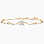18K Solid Gold 1.15CT Cushion Cut Diamond By-the-Yard Bracelet