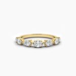 18K Solid Gold 1.14CT Oval & Pear Cut Diamond Wedding Band