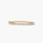 18K Solid Gold 2.90CT Baguette & Round Cut Diamond Bangle Bracelet