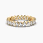 18K Solid Gold 3.33CT Pear Cut Diamond Full Eternity Band Ring