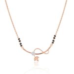 18K Solid Gold 0.06CT Infinity Diamond Mangalsutra Necklace