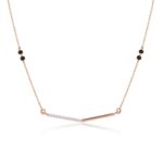 18K Solid Gold 0.08CT Minimalist Diamond Bar Mangalsutra